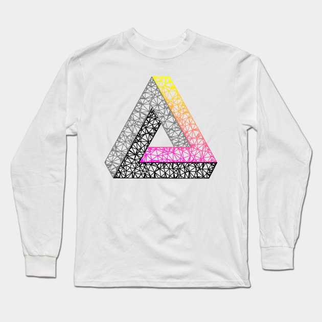 Penrose Triangle (Magenta Yellow Gradient) Long Sleeve T-Shirt by TRIME